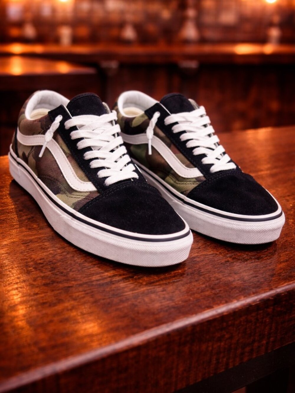 Vans Knu Skool Black & Camo Skate Shoes